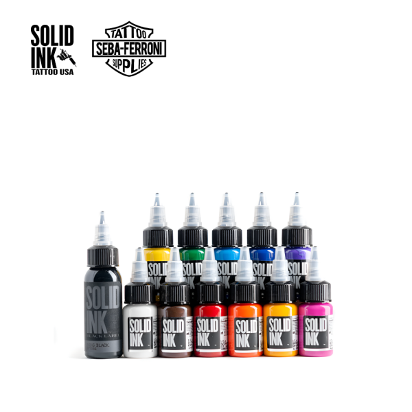 Set Solid Ink Travel 11 pigmentos de 1/2 Oz  + 1 LINING BLACK de 1 oz
